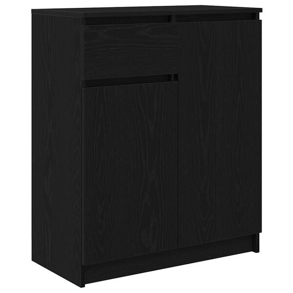 vidaXL Dressoir met lade 71x35x84 cm spaanplaat zwart eikenkleurig