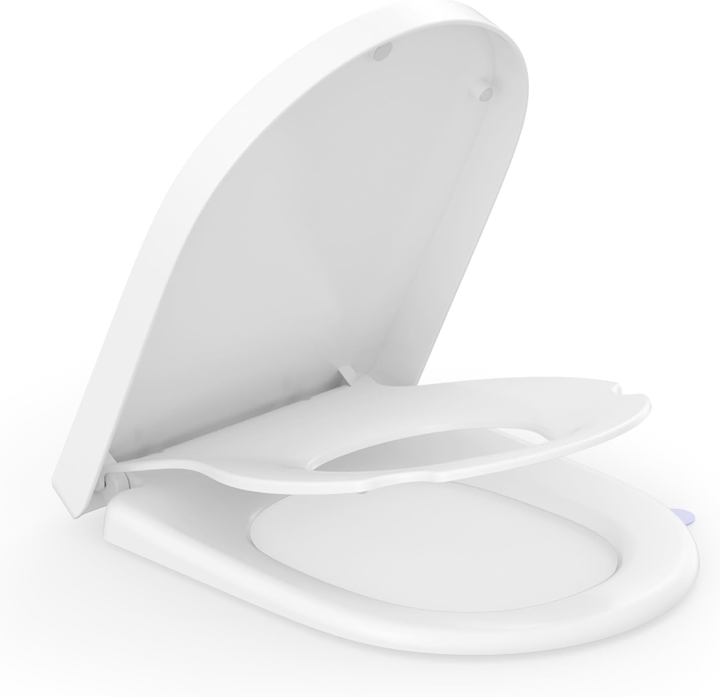 D-vorm Toiletbril met Geïntegreerde Kinderbril en Soft-close - Wit - 46,4 x 35,9 cm