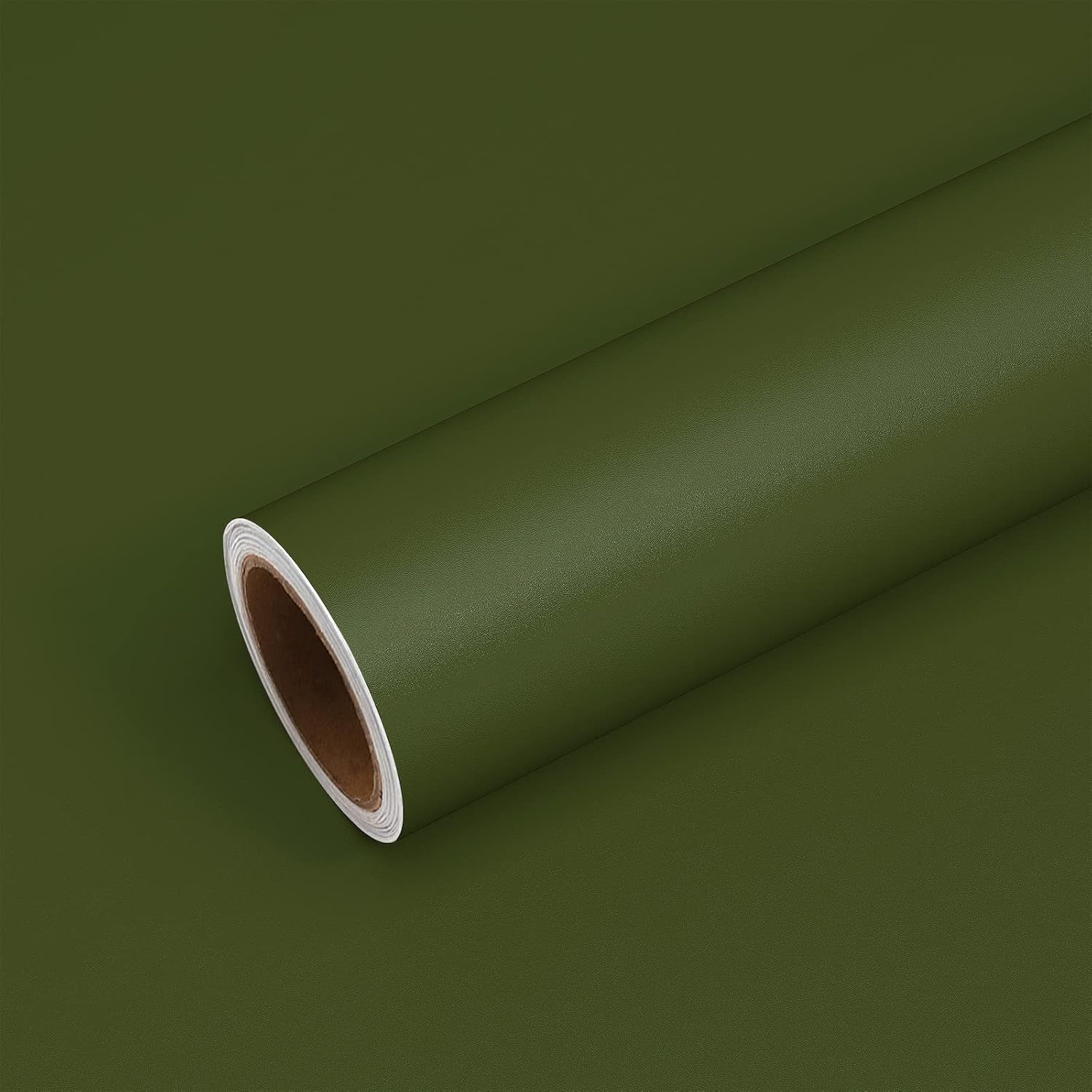 VEELIKE Dik olijfgroen behang vintage donkergroen contactpapier zelfklevende plastic rol keukenkast vinyl wrap voor meubelsticker badkamerkast cover slaapkamer 40 cm × 300 cm