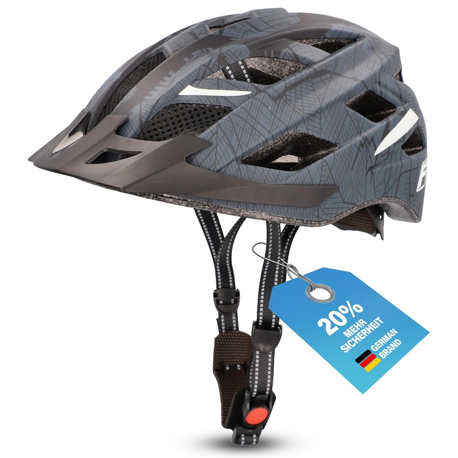 FISCHER Urban Plus Brooklyn Fietshelm - Maat L/XL (58-61 cm) - Antraciet Mat