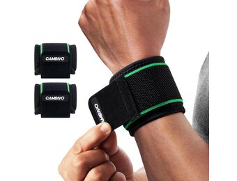 Cambivo Verstelbare Polsbanden - Polsondersteuning voor Fitness en Krachttraining - Groen - 2 Stuks