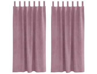 vidaXL Gordijnen 2 st Donkerroze 140 x 175 cm fluweel