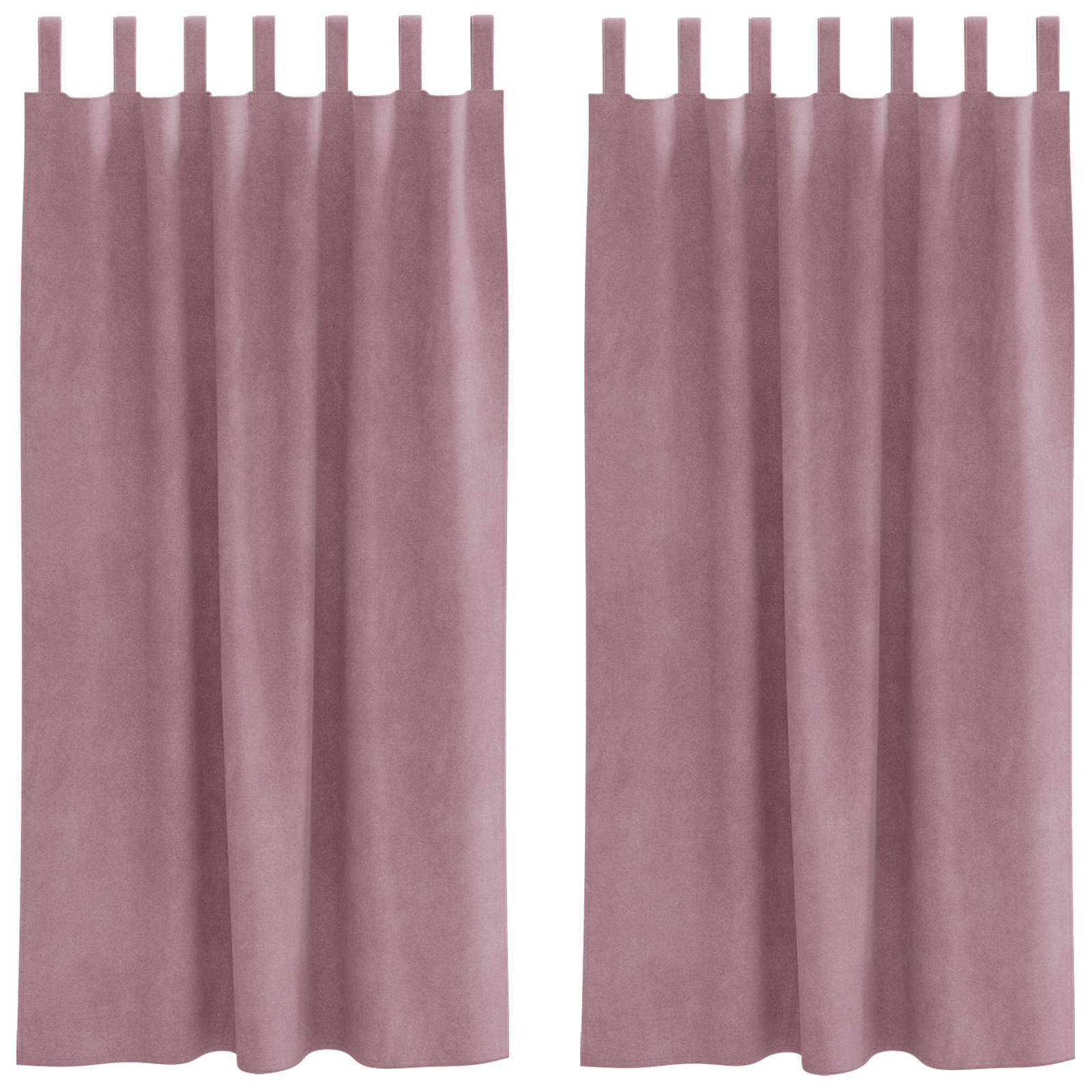 vidaXL Gordijnen 2 st Donkerroze 140 x 175 cm fluweel