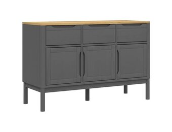 vidaXL Dressoir FLORO 114x43x74 cm massief grenenhout grijs