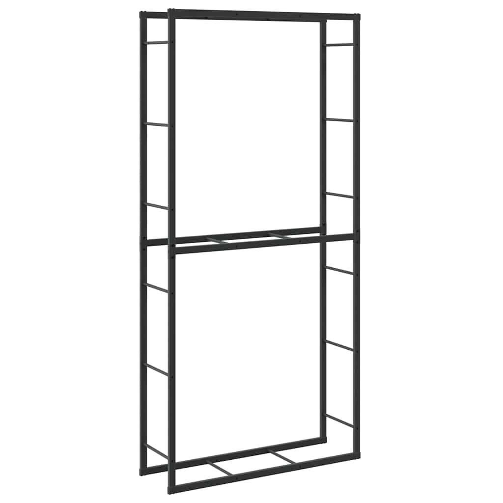 vidaXL Haardhoutrek 100x30x209 cm staal zwart