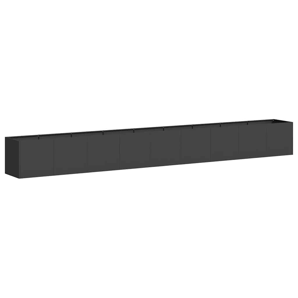 vidaXL Plantenbak 360x40x40 cm koudgewalst staal zwart