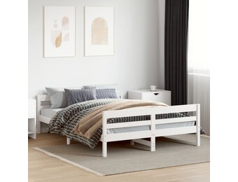 vidaXL Bedframe zonder matras massief grenenhout wit 140x200 cm