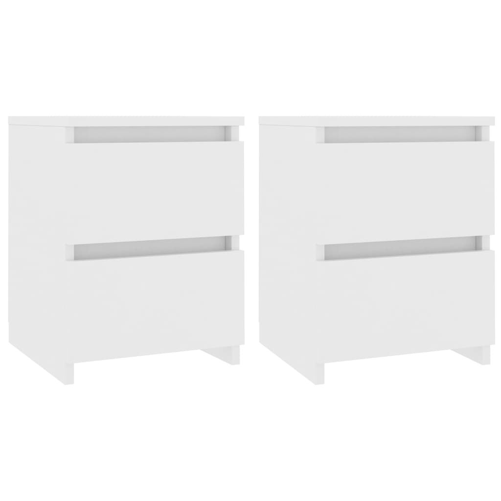 vidaXL Nachtkastjes 2 st 30x30x40 cm bewerkt hout wit