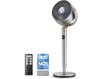 DREO Stille Staande Ventilator 40 Inch Zilver - Fluisterstille Luchtcirculatie
