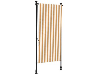 vidaXL Rolgordijn voor buiten 120x270 cm stof en staal oranje en wit