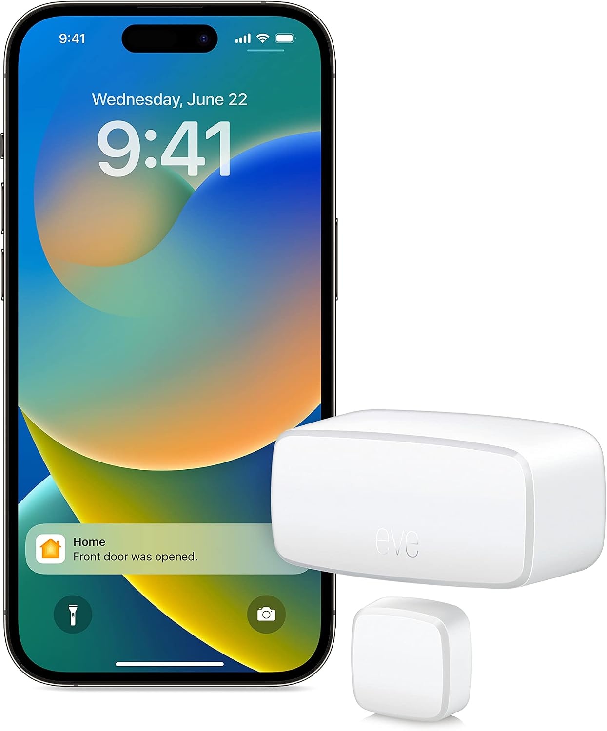 Eve Door & Window (Matter): Slimme contactsensor voor deuren en ramen, open/dicht-detectie, automatisch accessoires aansturen, meldingen, Apple Home, Alexa, Google Home, Thread Border Router vereist