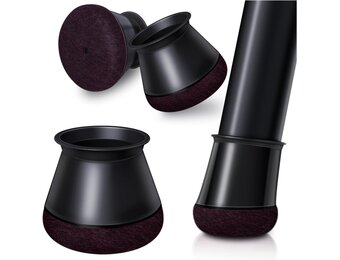 OCONDA Stoelpootdoppen Zwart - Geschikt voor ronde poten 20-30 mm - 24 stuks