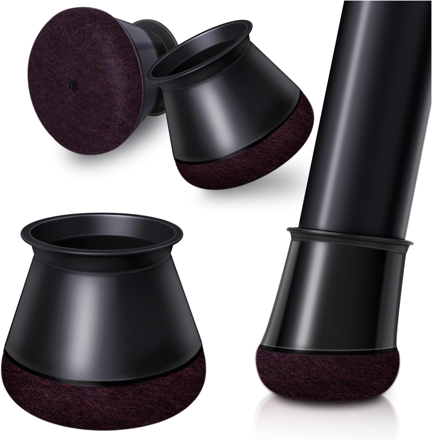 OCONDA Stoelpootdoppen Zwart - Geschikt voor ronde poten 20-30 mm - 24 stuks