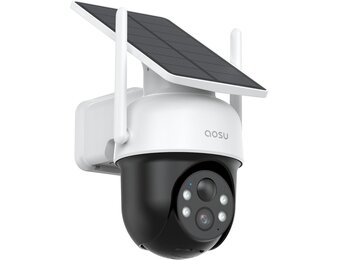 AOSU Solar Beveiligingscamera - 360° Draadloze Outdoor Camera met 2K Resolutie en Mensdetectie