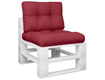 vidaXL Palletkussens 2 st stof wijnrood
