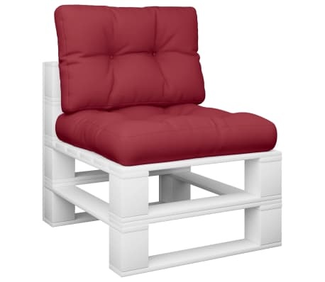 vidaXL Palletkussens 2 st stof wijnrood
