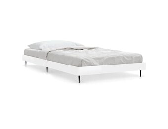 vidaXL Bedframe bewerkt hout hoogglans wit 90x200 cm
