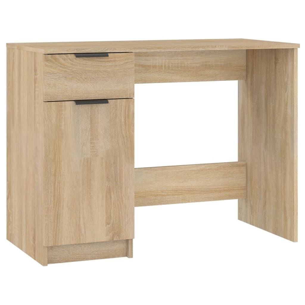 vidaXL Bureau 100x50x75 cm bewerkt hout sonoma eikenkleurig