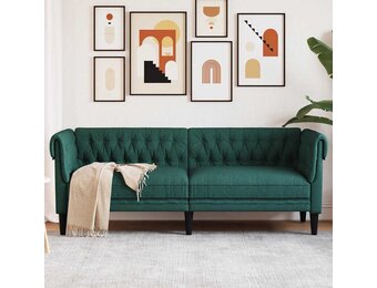 Driezitsbank Chesterfield-stijl donkergroen stof (vidaXL) - 25% korting