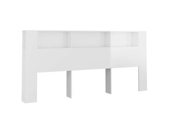 vidaXL Hoofdbordkast 220x18,5x104,5 cm hoogglans wit