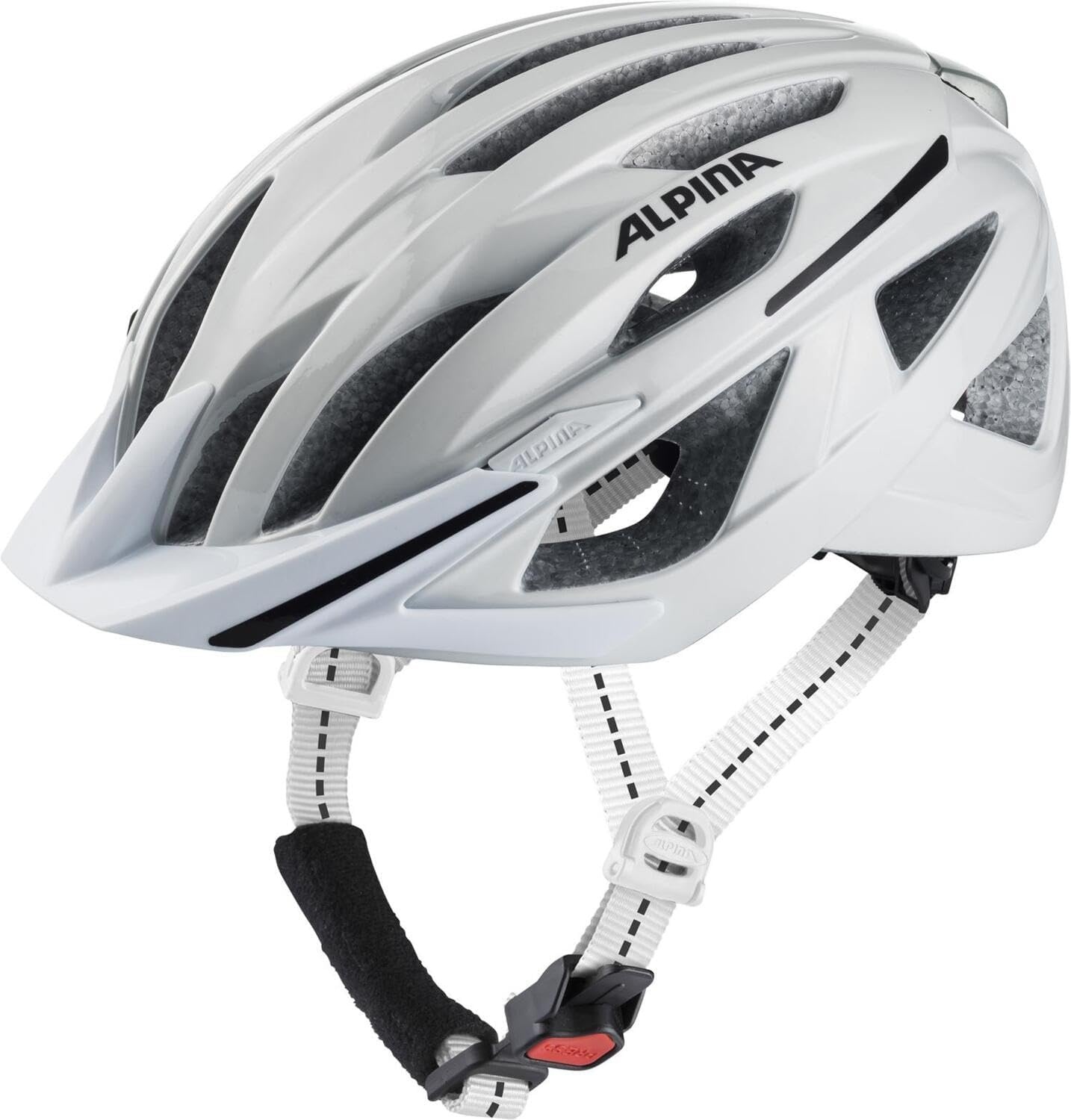 Alpina Haga Stadsfietshelm - Wit Glans - Maat 55-59 cm - Met achterlicht