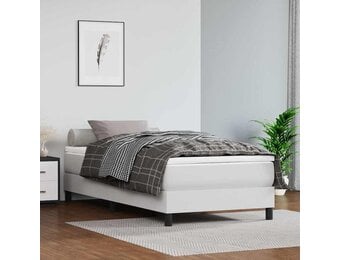 vidaXL Pocketveringmatras medium 100x200x20 cm kunstleer wit