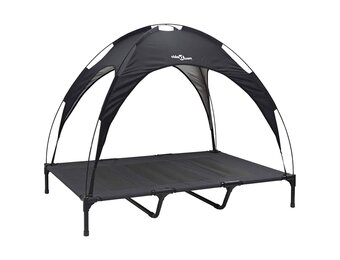 vidaXL Hondenbed Zwart 122 x 93 x 106,5 cm Staal