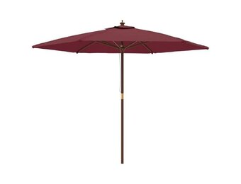 vidaXL Parasol met houten paal 299x240 cm bordeauxrood
