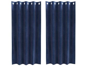 vidaXL Gordijnen 2 st Donkerblauw 140 x 175 cm fluweel