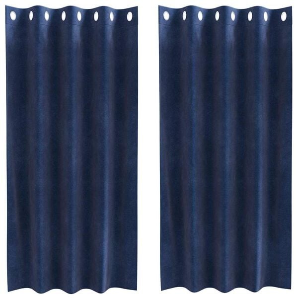 vidaXL Gordijnen 2 st Donkerblauw 140 x 175 cm fluweel