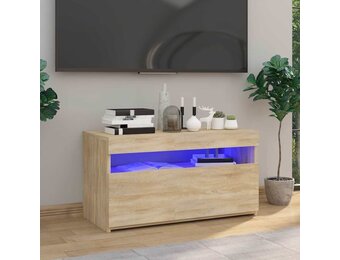 Tv-meubel met LED-verlichting 75x35x40 cm sonoma eikenkleurig - 24% korting