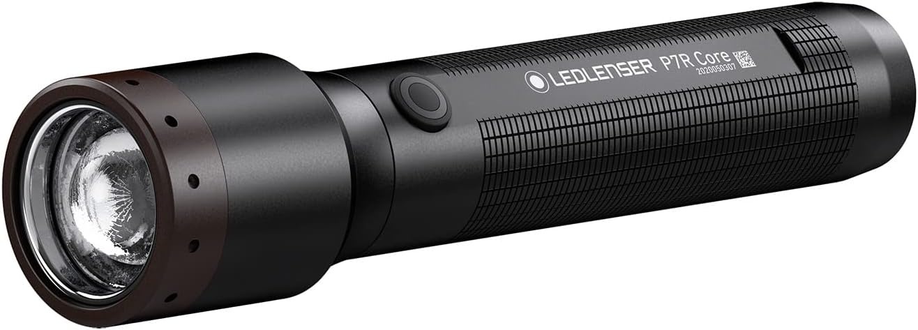 Ledlenser P7R Core allround-zaklamp LED, 1400 lumen, oplaadbaar met 21700 lithium-batterij, waterdicht IP68, focusseerbaar, verlichtingsbereik 300 m, Constant Light-tech., magnetische USB-laadkabel