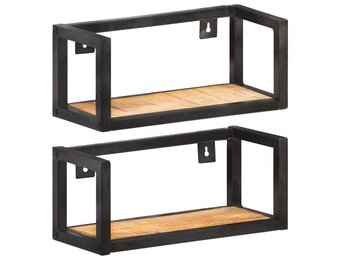 vidaXL Wandschappen 2 st 40 cm ruw mangohout