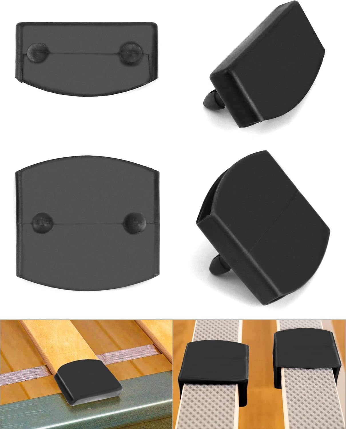 QWORK Lattenbodem houders set - 36 stuks - 55mm x 9mm - Zwart