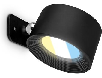 BRILONER - Wandlamp, draadloze stick-on bedlamp, oplaadbaar, draagbaar nachtlampje, 360° verstelbare spot, dimbaar, CCT, wandlamp, binnen, lezen, trapverlichting 87 x 75 x 48 mm, zwart