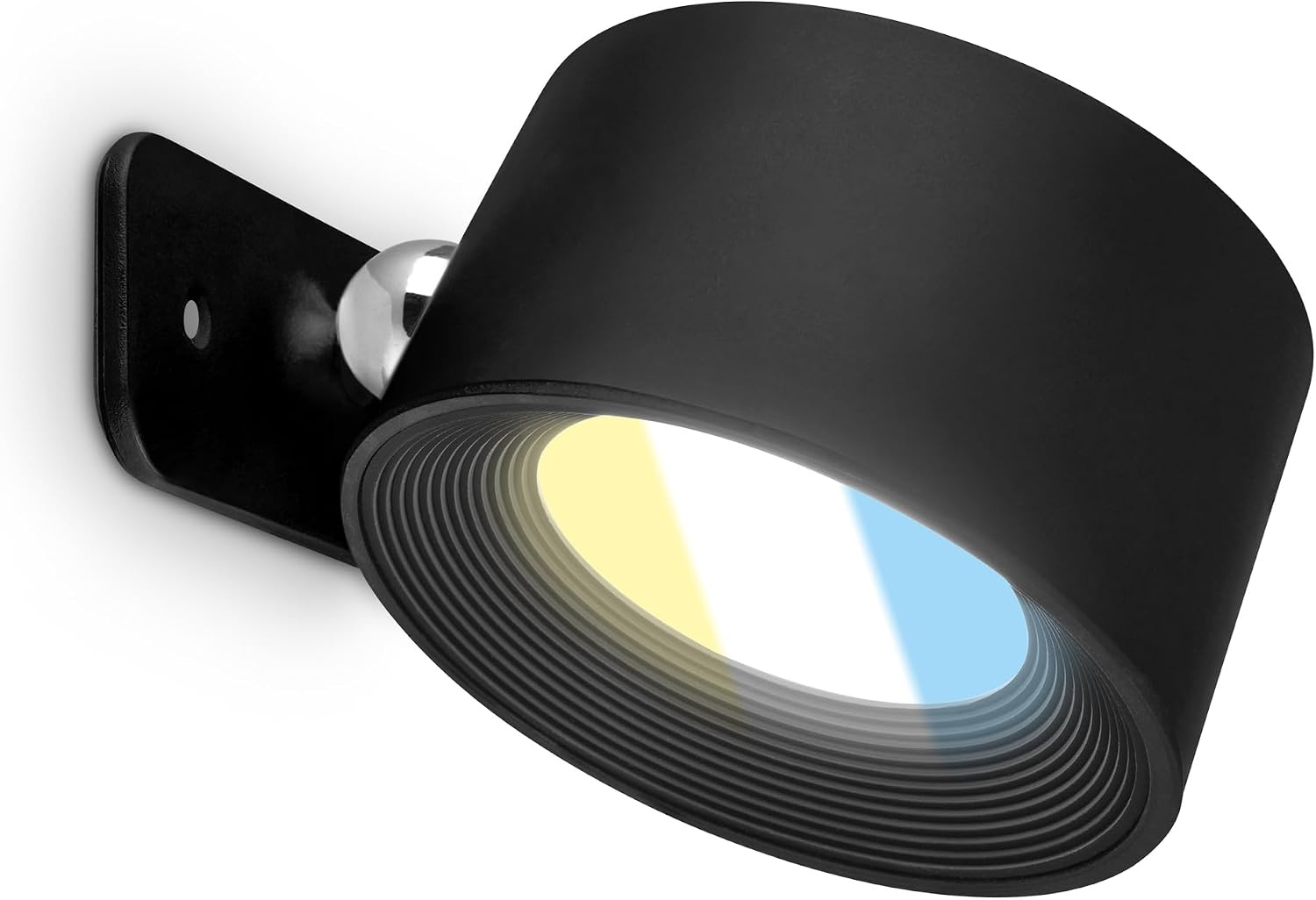 BRILONER - Wandlamp, draadloze stick-on bedlamp, oplaadbaar, draagbaar nachtlampje, 360° verstelbare spot, dimbaar, CCT, wandlamp, binnen, lezen, trapverlichting 87 x 75 x 48 mm, zwart