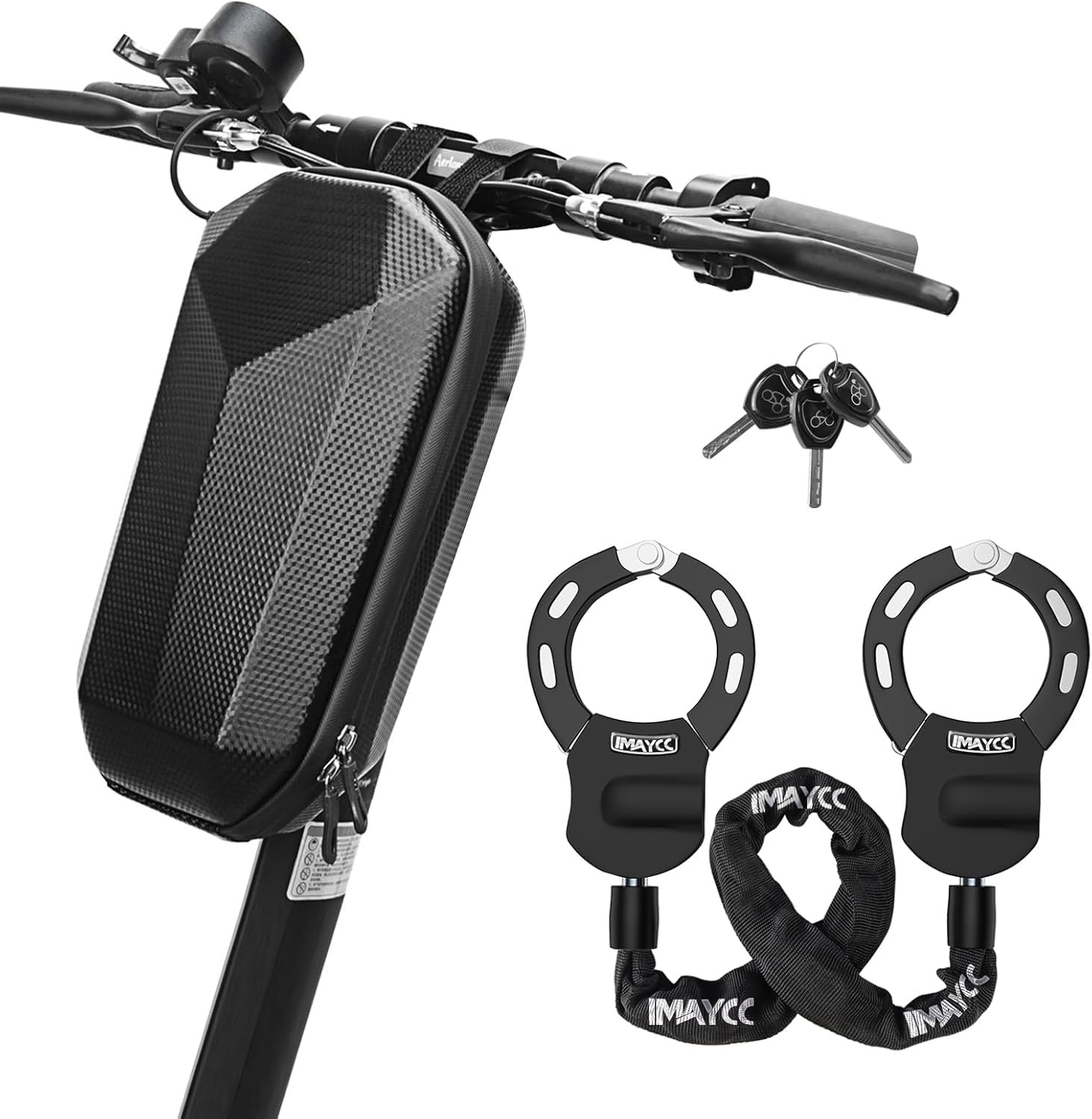 IMAYCC E-scooterslot, handboeislot, fietsaccessoires, slot voor e-scooter, inclusief een draagbare ophangtas
