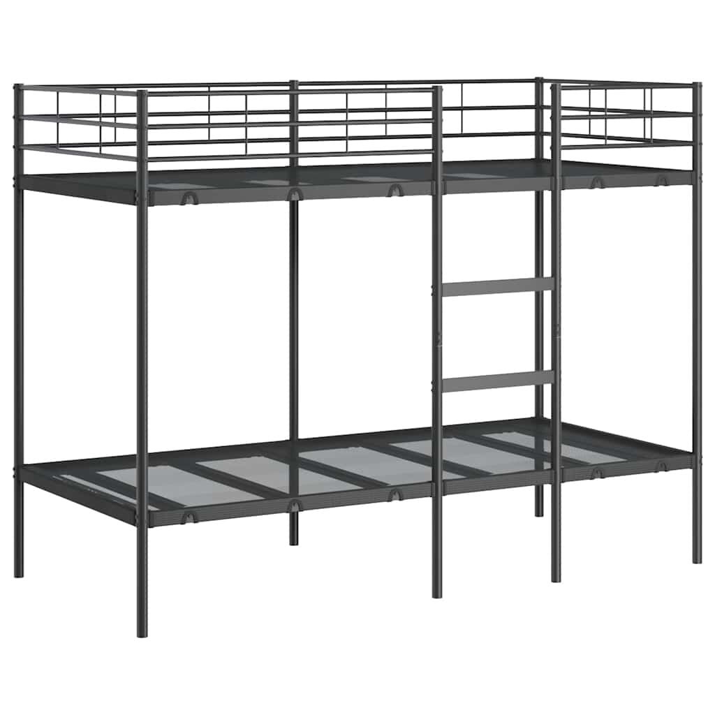 vidaXL Stapelbed zonder matras 90x190 cm staal zwart