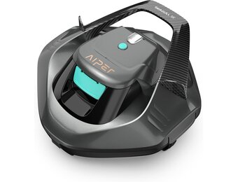 AIPER Zwembadrobot, 90 minuten krachtige reiniging, dubbele aandrijfmotoren, led-indicatoren, automatisch parkeren, zwembadrobot met accu, draadloos, perfect voor vlakke bodem en zwembad tot 80 m², - Maat Seagull SE Dunkelgrau