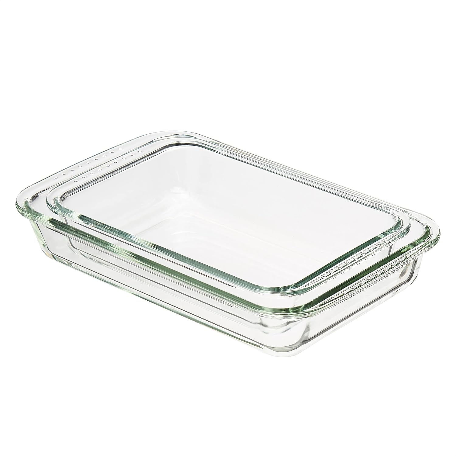 Amazon Basics Ovenschalen Set - 2 Stuks - 1,5L en 3L - Transparant Glas