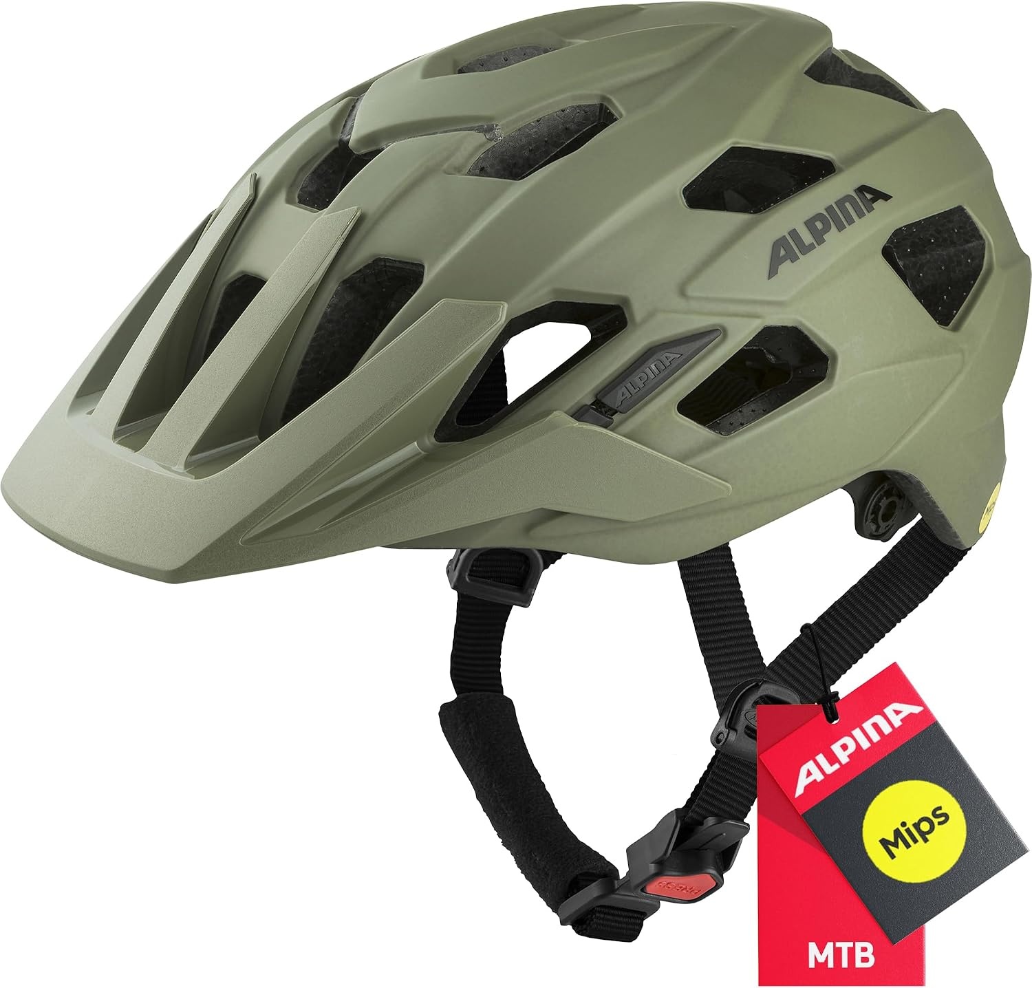 ALPINA Plose MIPS MTB Fietshelm - Olijfgroen Mat - Maat 52-57