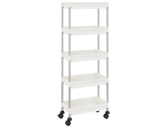 vidaXL Keukentrolley 5-laags 42x29x128 cm ijzer en ABS wit