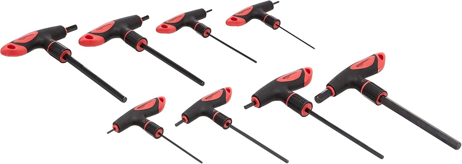 Amazon Basics Inbussleutelset, met T-greep, 8 delen, 2-10 mm