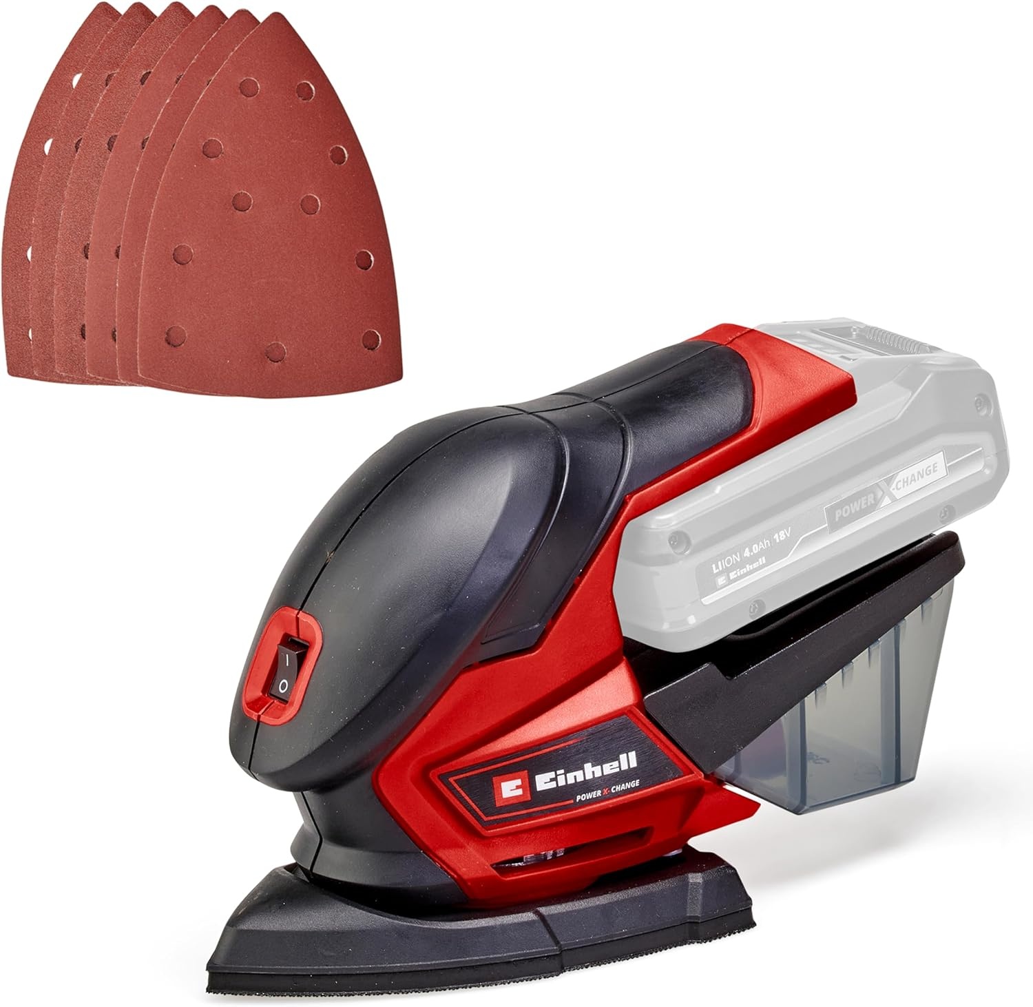 Einhell Accu-Multischuurmachine TE-OS 18/150 Li-Solo 18V - 150x150x100 mm - Inclusief 6 vellen schuurpapier