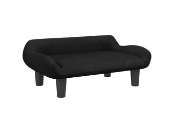 vidaXL Kinderbank 70x40x24 cm fluweel zwart