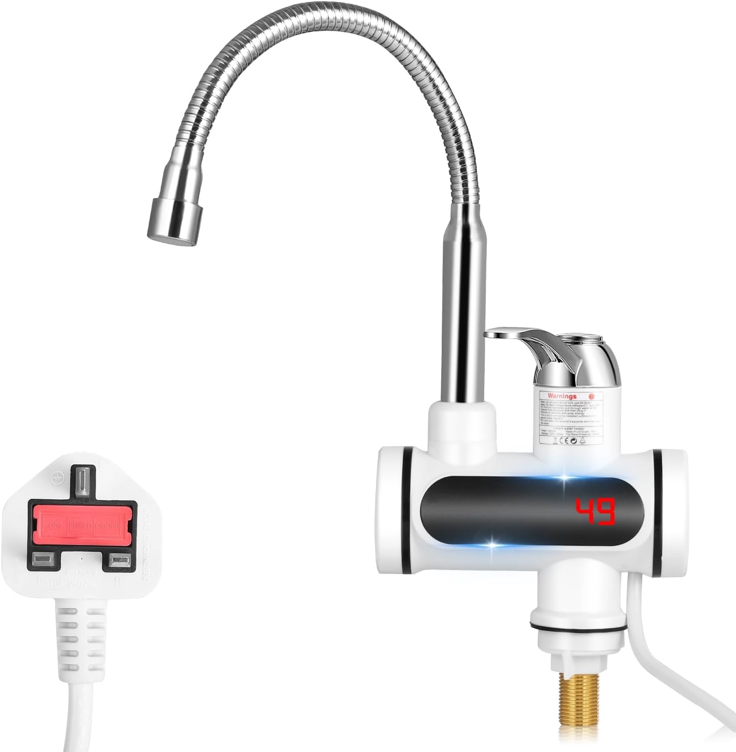 Elektrische Keukenkraan met Boiler 3000W - Direct Warm Water met LCD Display - Zwart