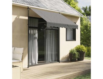 vidaXL Luifel uittrekbaar 200x150 cm stof en staal antracietkleurig