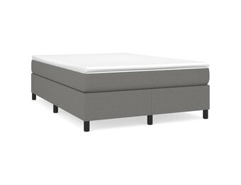 vidaXL Bedframe zonder matras stof donkergrijs 140x200 cm