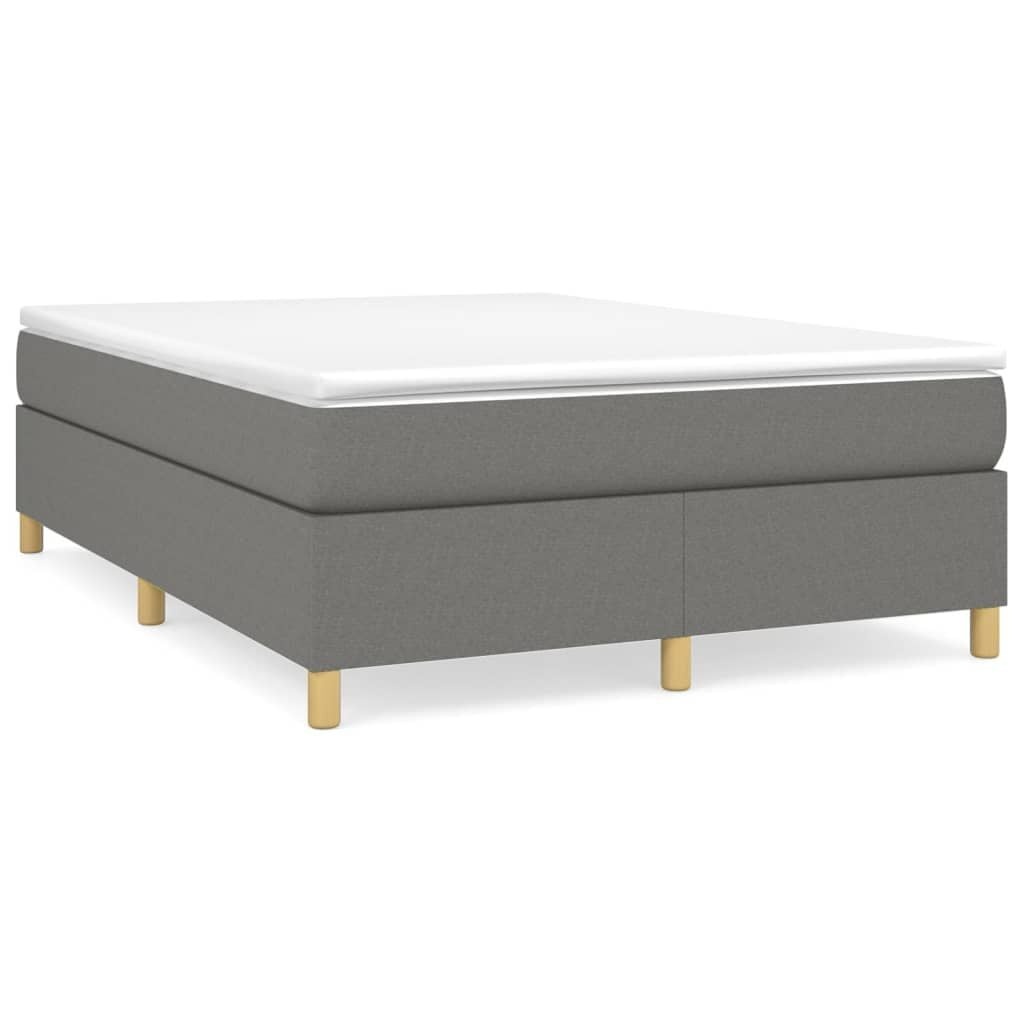 vidaXL Bedframe zonder matras stof donkergrijs 140x200 cm