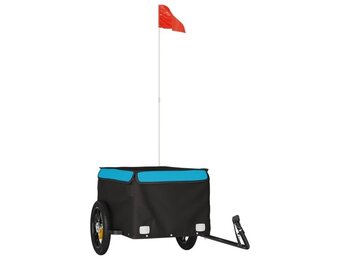 vidaXL Fietstrailer 30 kg ijzer zwart en blauw